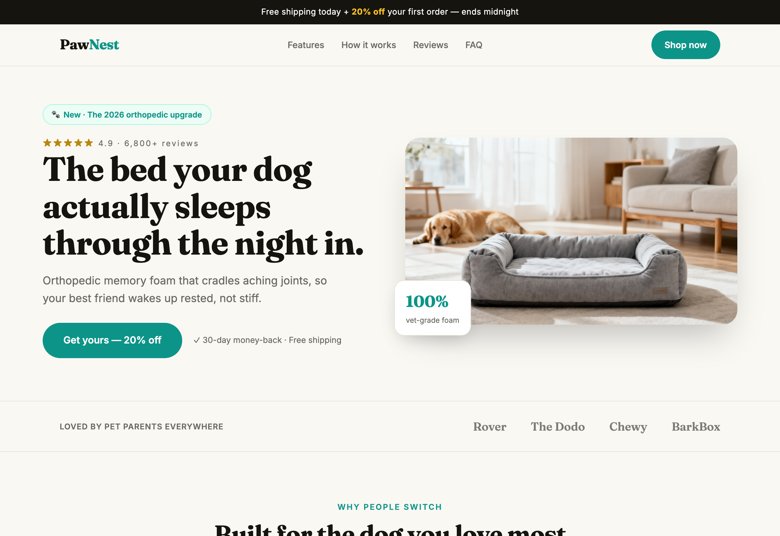 PawNest — The Orthopedic Dog Bed