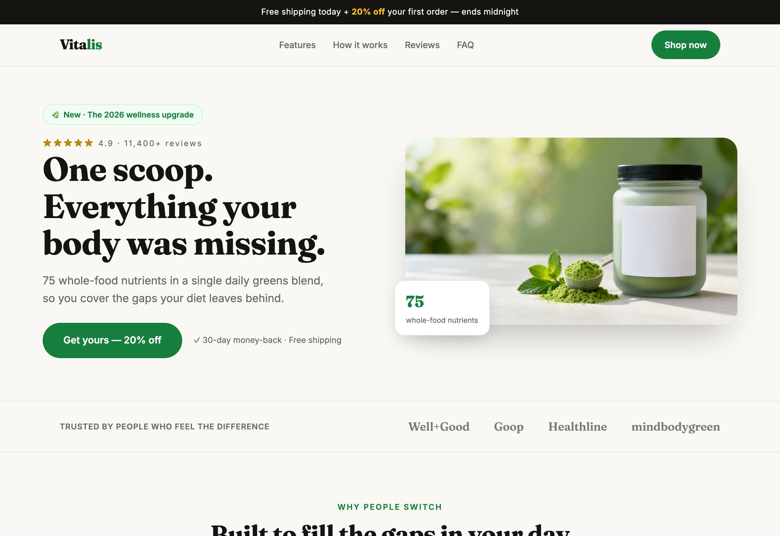 Vitalis — Daily Greens Powder